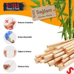 Bambu Çöp Şiş, Kurabiye Çubuğu, 25 cm x 90 Adet