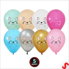 Miss Cat Balon, 30cm x 5 Adet