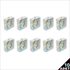 Kutulu ve Ayıcıklı Hoşgeldin Bebeğim 7cm Pano - Mavi, 10 Adet