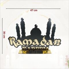Ramadan Kareem Pleksi Dekoratif Masa Süsü, 47cm x 30cm
