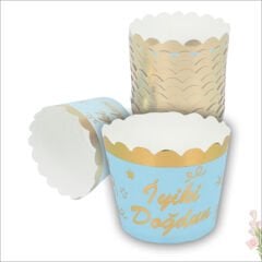 CupCake KeK Kapsülü İyiki Doğdun, 12 Adet - Mavi