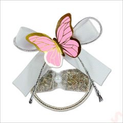 Lavantalı ve Pembe Kelebekli 6,5cm Metal Pano Magnet, 10 Adet