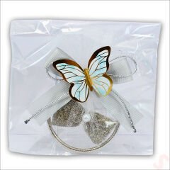 Lavantalı ve Mavi Kelebekli 6,5cm Metal Pano Magnet, 10 Adet