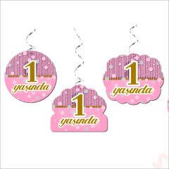 1 Yaşında 6'lı Tavan SüSü, 70 cm - Pembe