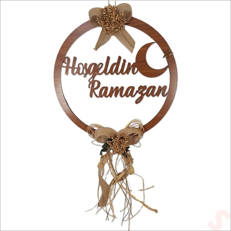 Hoşgeldin Ramazan Ahşap Kapı SüSü, 30 cm