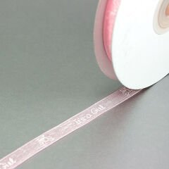 Organze Kurdele, Boy / Girl - 1,0 cm x 23 mt - Renk Seçenekli - PEMBE