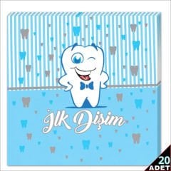 İlk Dişim Peçete 33cm x 33cm, 20 Adet - Mavi