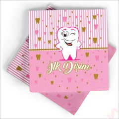 İlk Dişim Peçete 33cm x 33cm, 20 Adet - Pembe