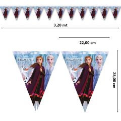 Frozen II Üçgen Bayrak Flama - 3,20 mt.
