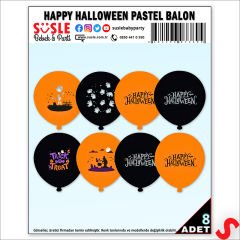 Happy Halloween Cadılar Bayramı Balon, 30cm x 8 Adet