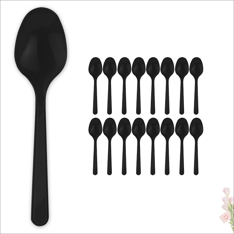 Plastik Kaşık, Siyah - 25 Adet