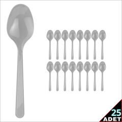 Plastik Kaşık, Gümüş - 25 Adet