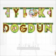 Safari Sevimli Hayvanlar İyi ki Doğdun Yazı - 2 mt