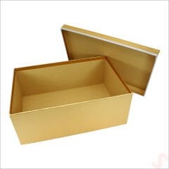 Dikdörtgen Kutu Büyük Boy, 30,5 x 22 x 12,5 cm - Metalik Altın