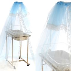 Bebek Beşik ve Oyun Parkı Cibinlik, Kristal Tüllü, 10 m2, Mavi