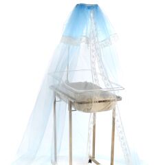 Bebek Beşik ve Oyun Parkı Cibinlik, Kristal Tüllü, 10 m2, Mavi