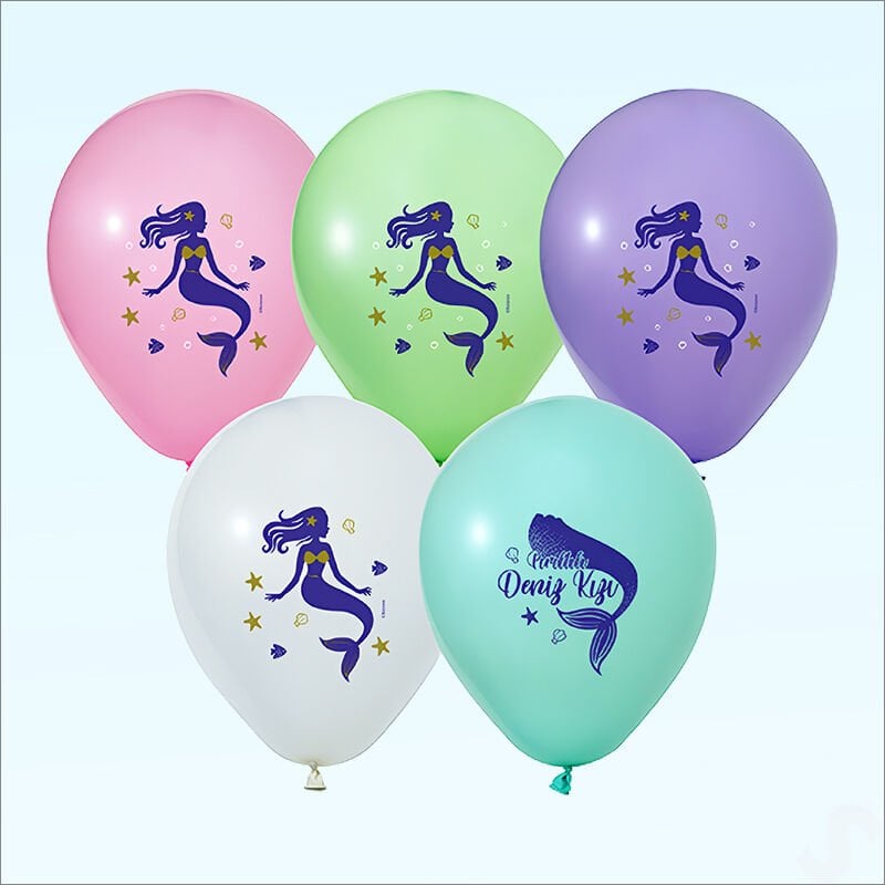 Deniz Kızı Pastel Balon, 30cm x 5 Adet