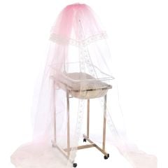 Bebek Beşik ve Oyun Parkı Cibinlik, Kristal Tüllü, 10 m2, Pembe