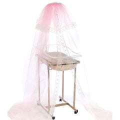 Bebek Beşik ve Oyun Parkı Cibinlik, Kristal Tüllü, 10 m2, Pembe