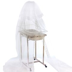 Bebek Beşik ve Oyun Parkı Cibinlik, Kristal Tüllü, 10 m2, Beyaz