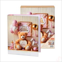 Bebek Fotoğraf Albümü, Kutulu ve 200 Resimlik - Pembe