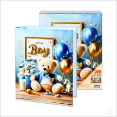Bebek Fotoğraf Albümü, Kutulu ve 200 Resimlik - Mavi