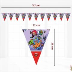 Brawl Stars Üçgen Bayrak Flama - 3,2 mt
