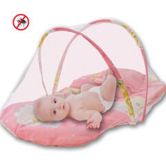 Katlanabilir Bebek Cibinlik Sineklik Seti, 92 cm - Pembe