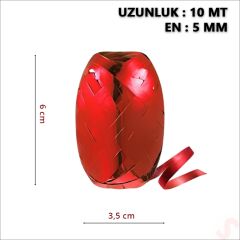 Rafya, 5 mm x 10 mt - Metalik Kırmızı