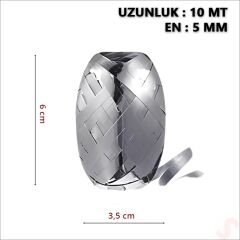 Rafya, 5 mm x 10 mt - Metalik Gümüş