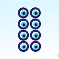 Nazar Boncuğu Dekoratif Duvar 3D Sticker - 13,5cm x 8 Adet