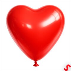 Kırmızı Kalp Lateks Balon, 30 cm x 8 Adet