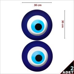 Nazar Boncuğu Dekoratif Duvar 3D Sticker - 30cm x 2 Adet