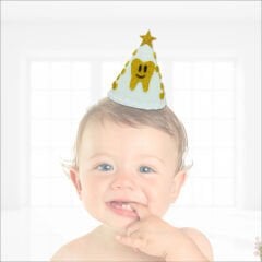 İlk Diş Simli Eva Külah Şapka - Beyaz