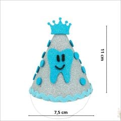 İlk Diş Simli Eva Külah Şapka - Gümüş