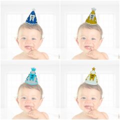 İlk Diş Simli Eva Külah Şapka - Gümüş